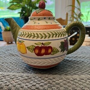 Fresh N' Fruity Teapot. Strata Group Hand Painted